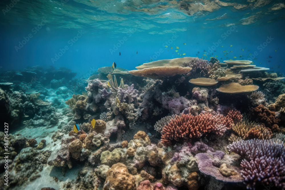 Naklejka premium Colorful and Vibrant Coral Reef