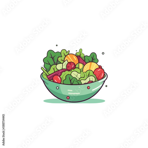 salad vector logo, vegetarian food