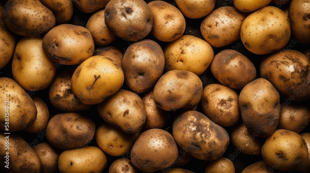 close up of potatoes created with Generative AI technology close up of potatoes created with Generative AI technology