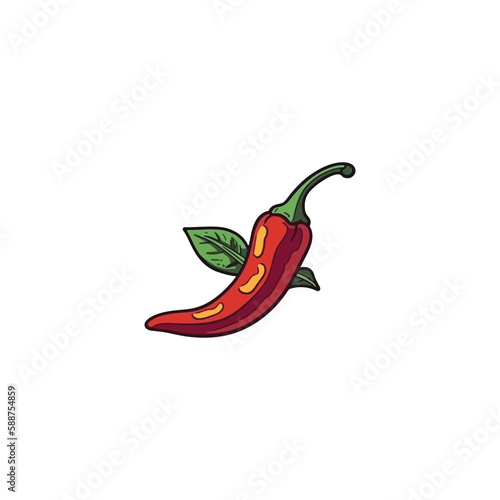 spicy red chili pepper logo vector