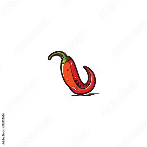 spicy red chili pepper logo vector