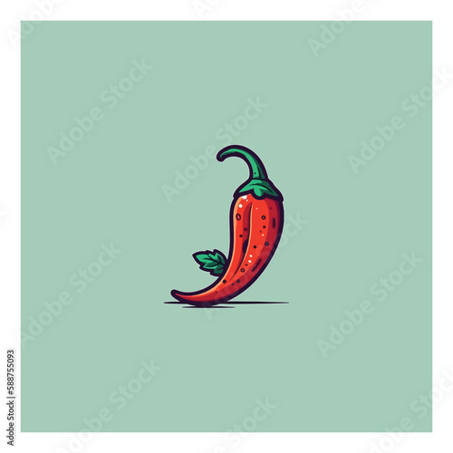 spicy red chili pepper logo vector