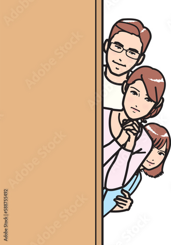 覗く家族、祈るママ