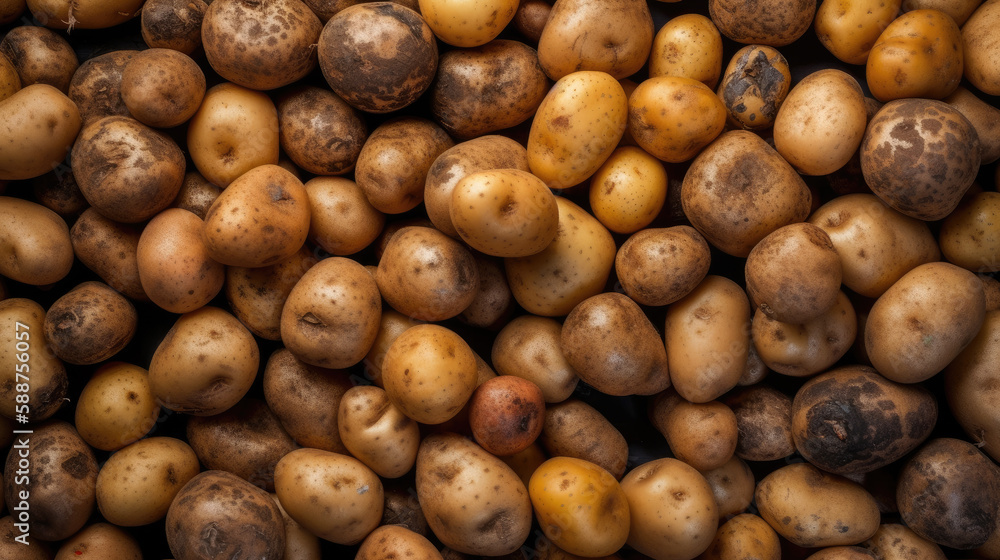 close up of potatoes created with Generative AI technology close up of potatoes created with Generative AI technology