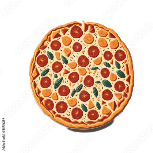 Pizza Vector Art Style Illustration, generative AI