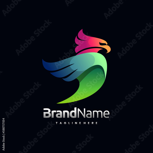 Abstract bird logo in colorful style