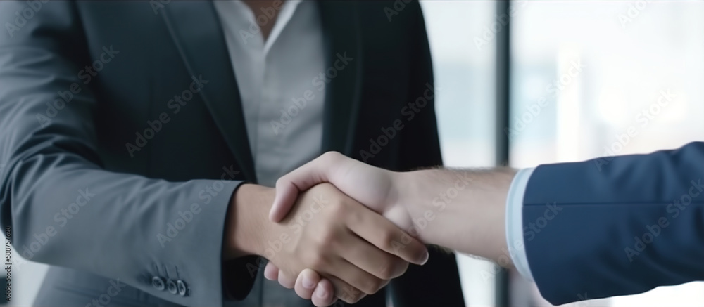 Businessman handshake for teamwork of business, successful negotiate, partnership and business deal concept Businessman handshake for teamwork of business, successful negotiate, partnership and business deal concept