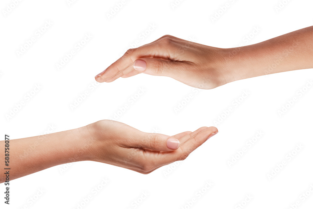 Two Hands protecting something isolated Two Hands protecting something isolated
