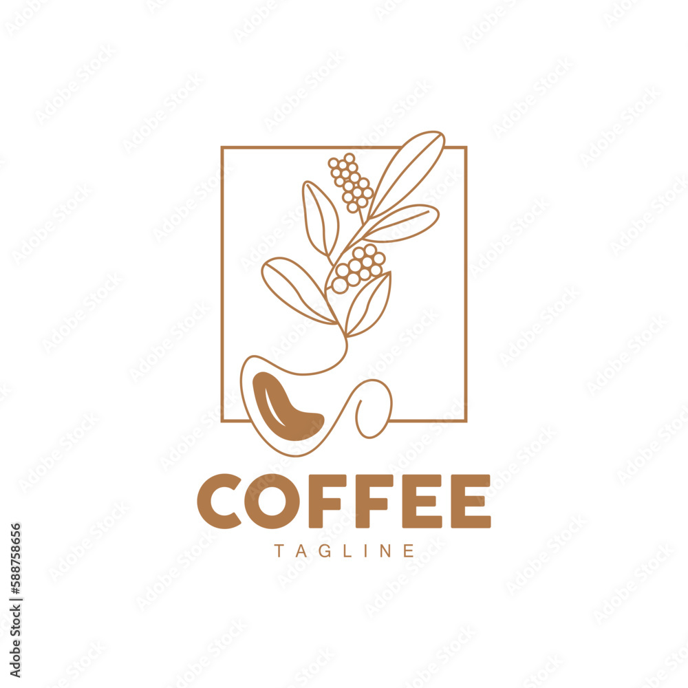 Coffee Logo, Coffee Tree Design, Cafe Drink Vector, Icon Brand Illustration Symbol Coffee Logo, Coffee Tree Design, Cafe Drink Vector, Icon Brand Illustration Symbol