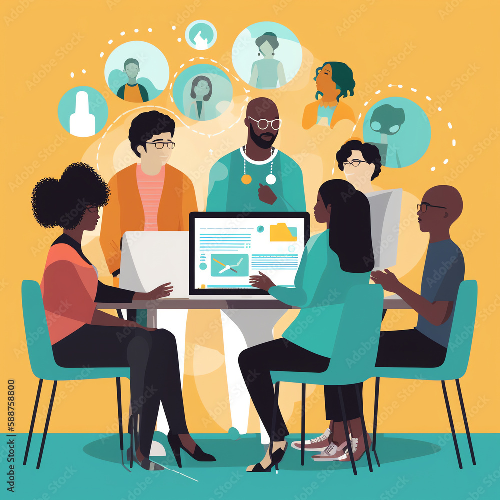 Diverse providers collaborate on a treatment plan, promoting interdisciplinary care and teamwork. Generative AI. Diverse providers collaborate on a treatment plan, promoting interdisciplinary care and teamwork. Generative AI.