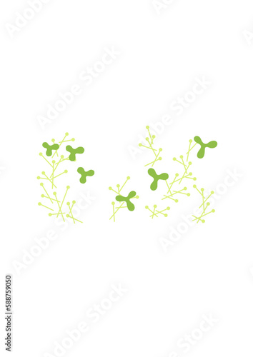 北欧風パターン4 植物の葉または実 ai