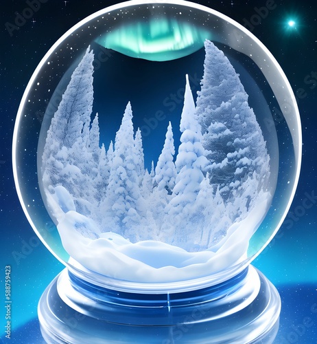abstract winter snow globe photo