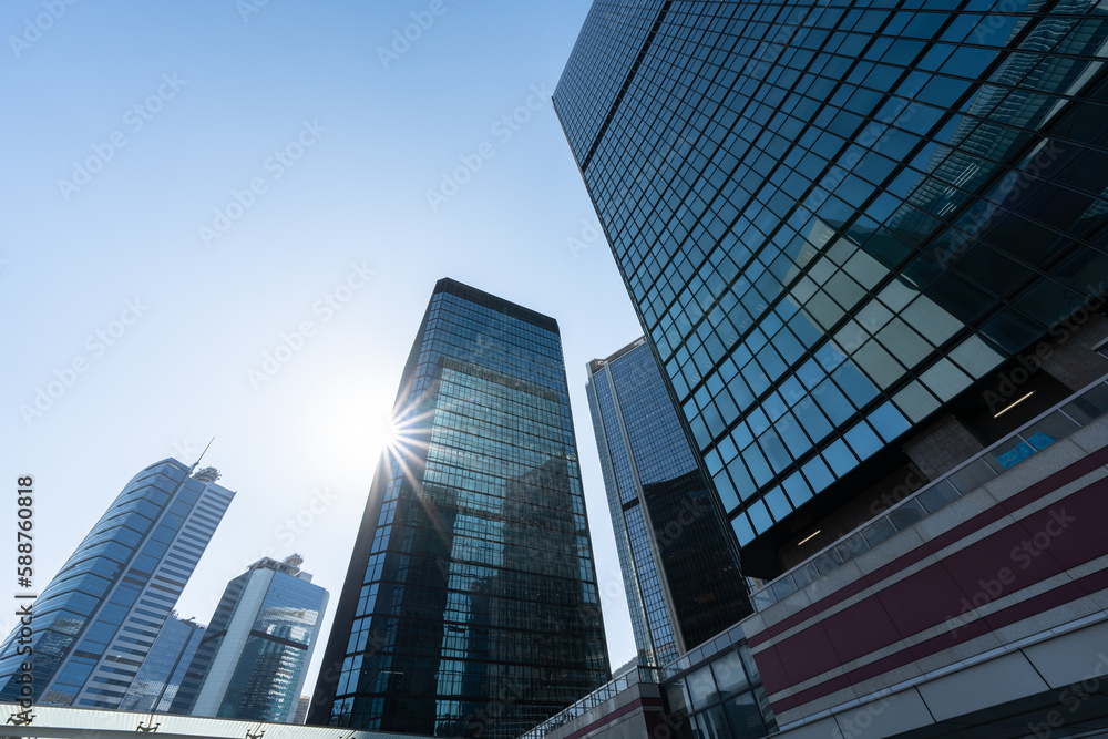 modern office building in hong kong china