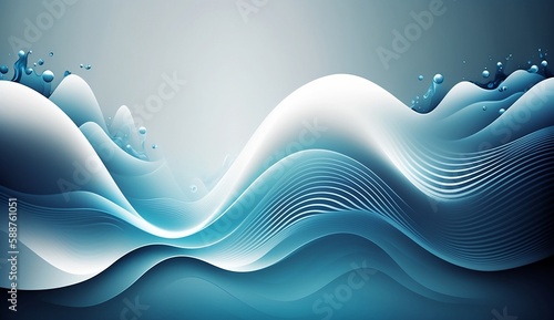 Abstract soothing light blue wave background. Created using generative AI.