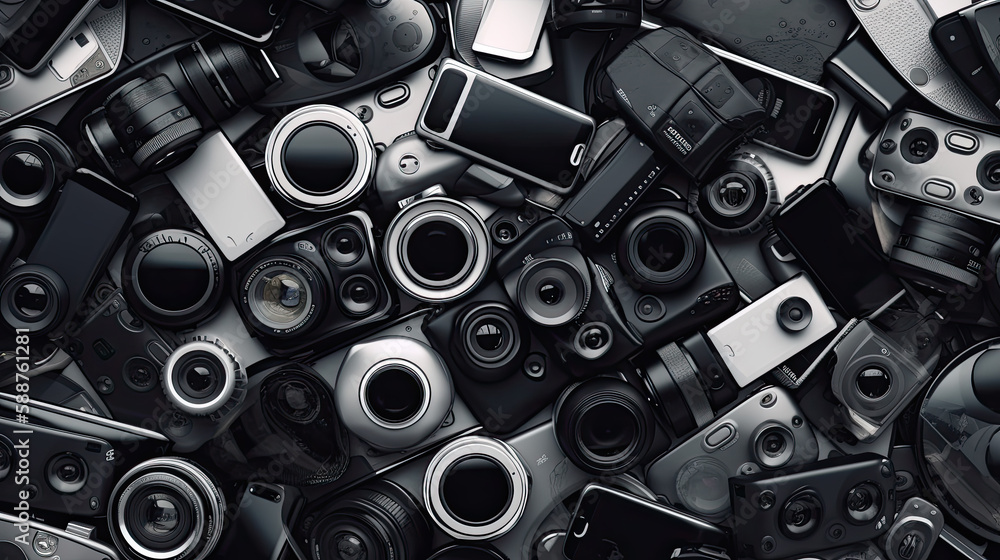 bunch of smartphones as electronic theme created with Generative AI technology bunch of smartphones as electronic theme created with Generative AI technology