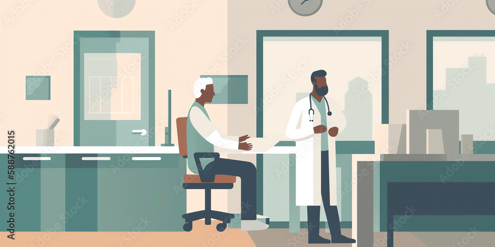 A person with disability receives care from a provider who also has a disability, promoting disability representation in healthcare. Generative AI. A person with disability receives care from a provider who also has a disability, promoting disability representation in healthcare. Generative AI.
