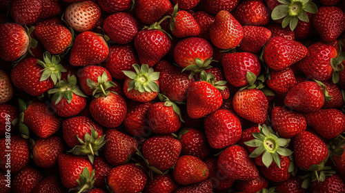 strawberries in a market created with Generative AI technology
