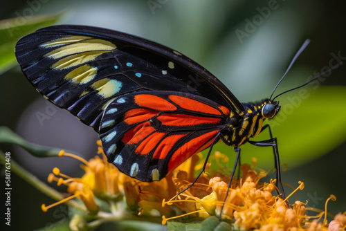 Ornithoptera Goliath butterfly on flower