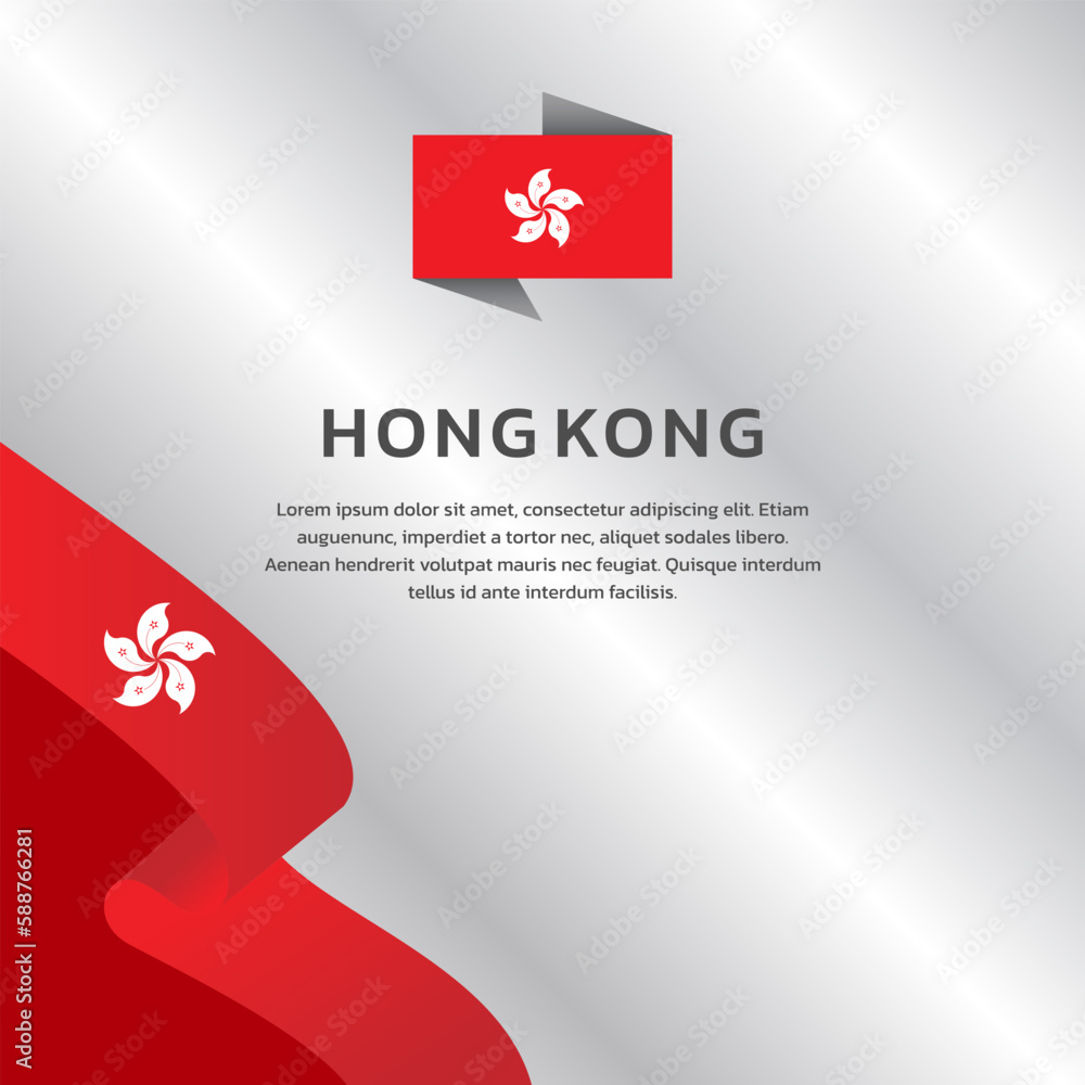 Illustration of hong kong flag Template Illustration of hong kong flag Template
