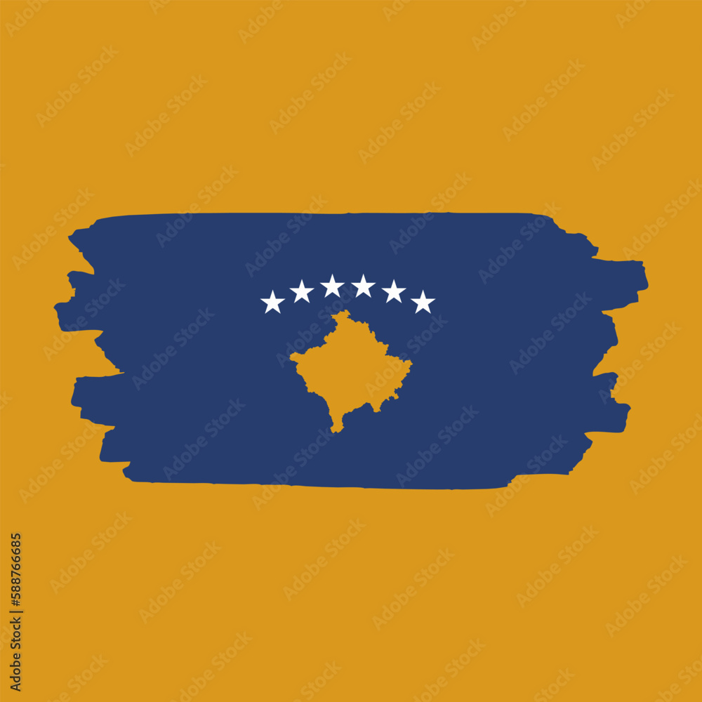 Obraz premium Illustration of kosovo flag Template