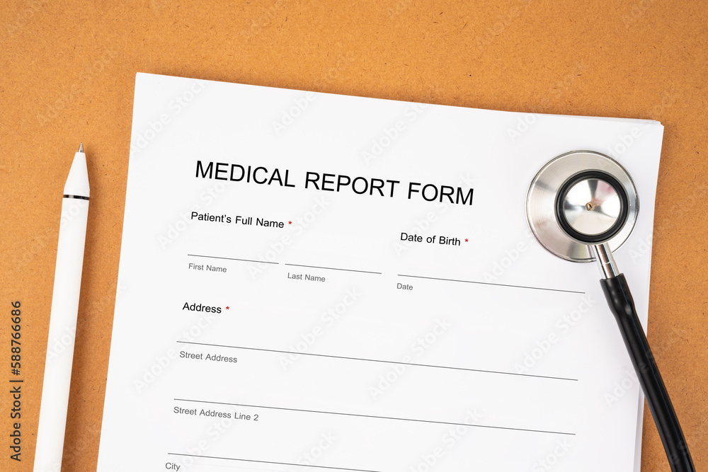 Medical Rep Report Form The Medical Report form (Health Questionnaire, patient registration ...