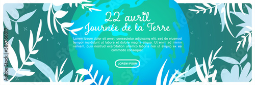 Jour de la Terre - Earth Day 2023, illustration pour sauver la terre, protéger la nature et l'environnement