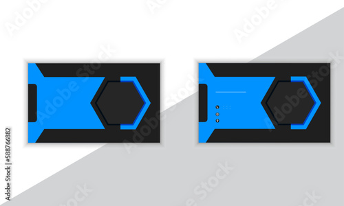  Creative and Clean Modern Business Card Template Blue with black.