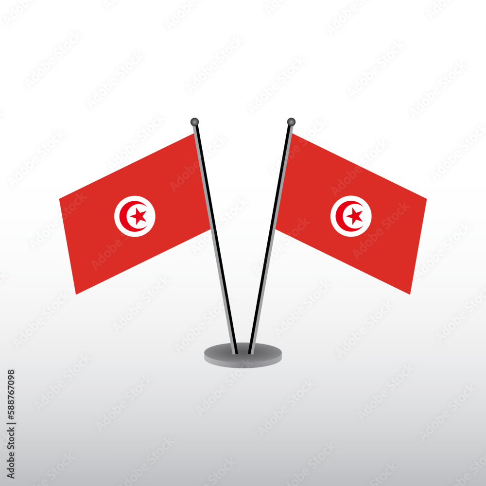 Illustration of tunisia flag Template
