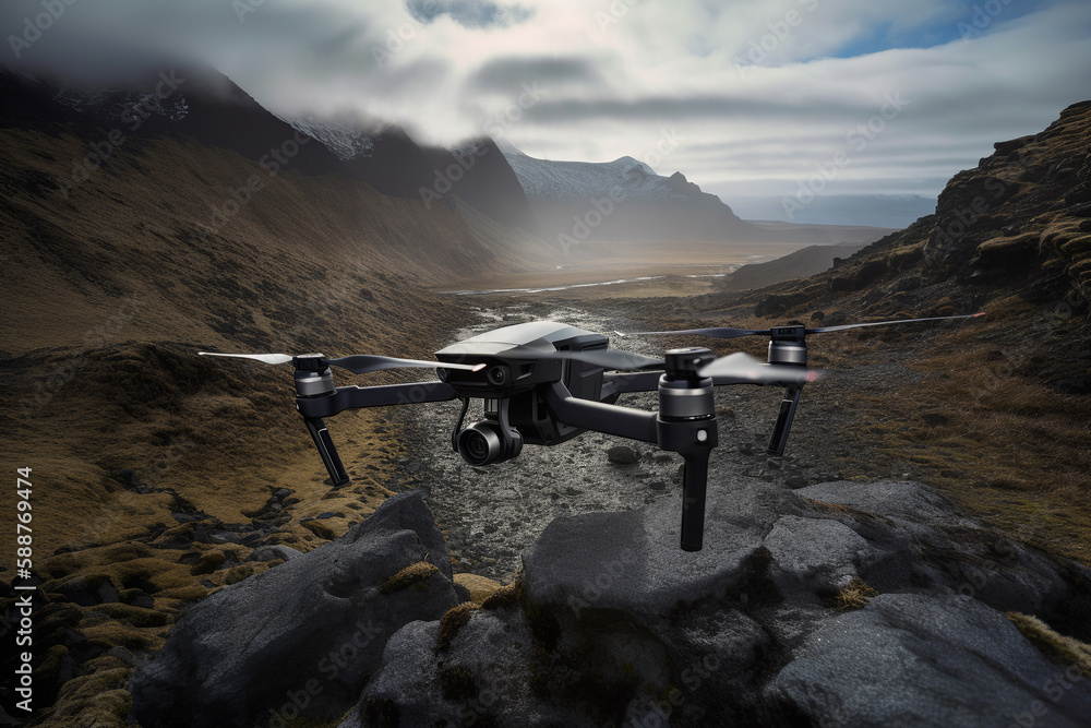 Large drone equipped with specialized sensors. Collecting environmental ...