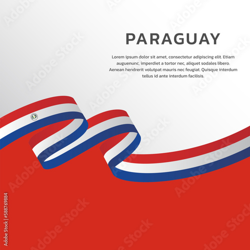 Illustration of paraguay flag Template