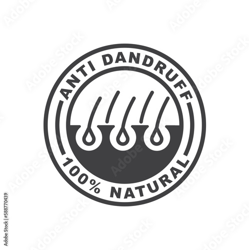 Anti dandruff label, vector, stamp isolated on white background.