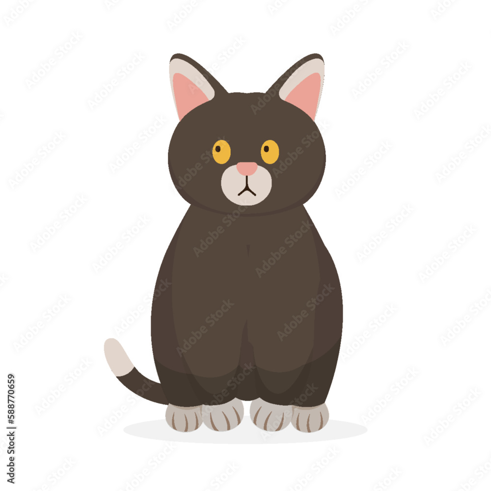 cartoon cat. pet characters illustration	
