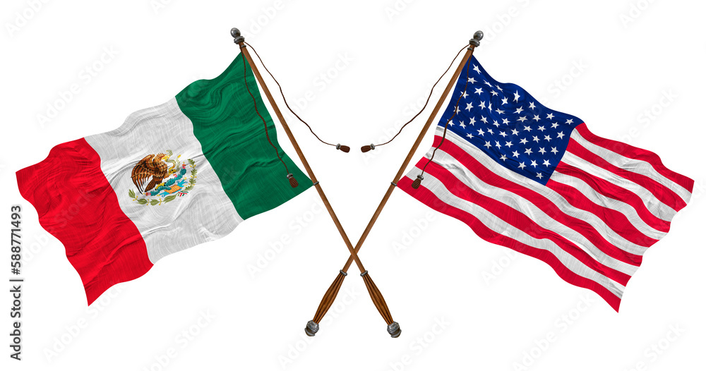 National flag of United States of America. USA and Mexico. Background for designers National flag of United States of America. USA and Mexico. Background for designers
