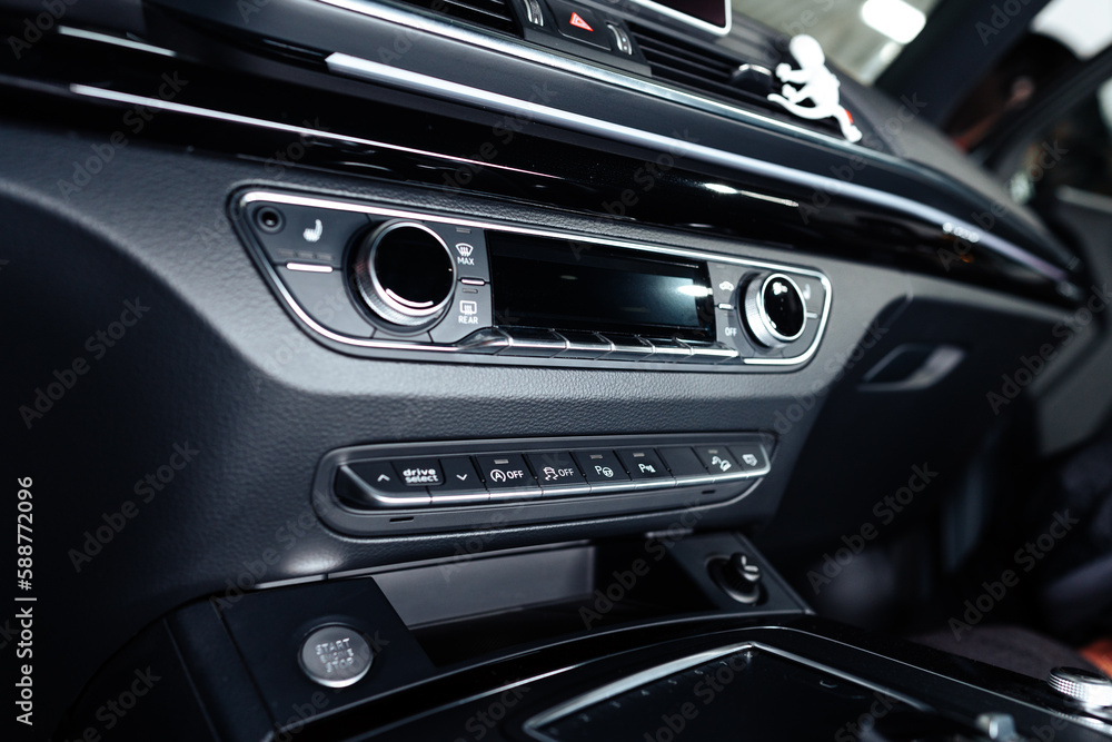 Close up of modern car interior detail