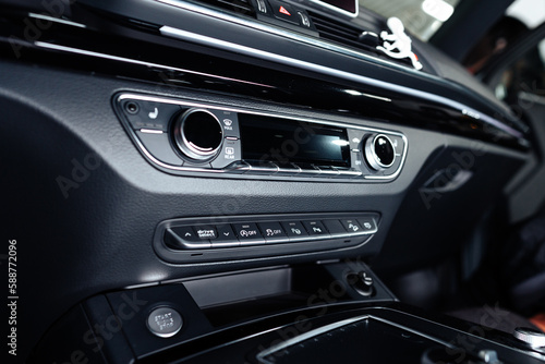 Close up of modern car interior detail