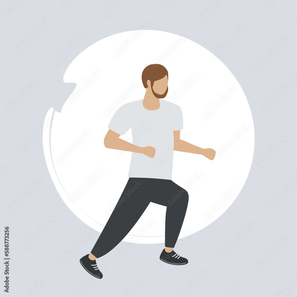 man exercising by jogging healthy lifestyle fitness design