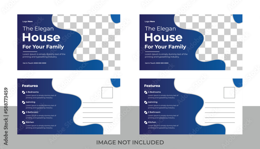 corporate business postcard design template.	