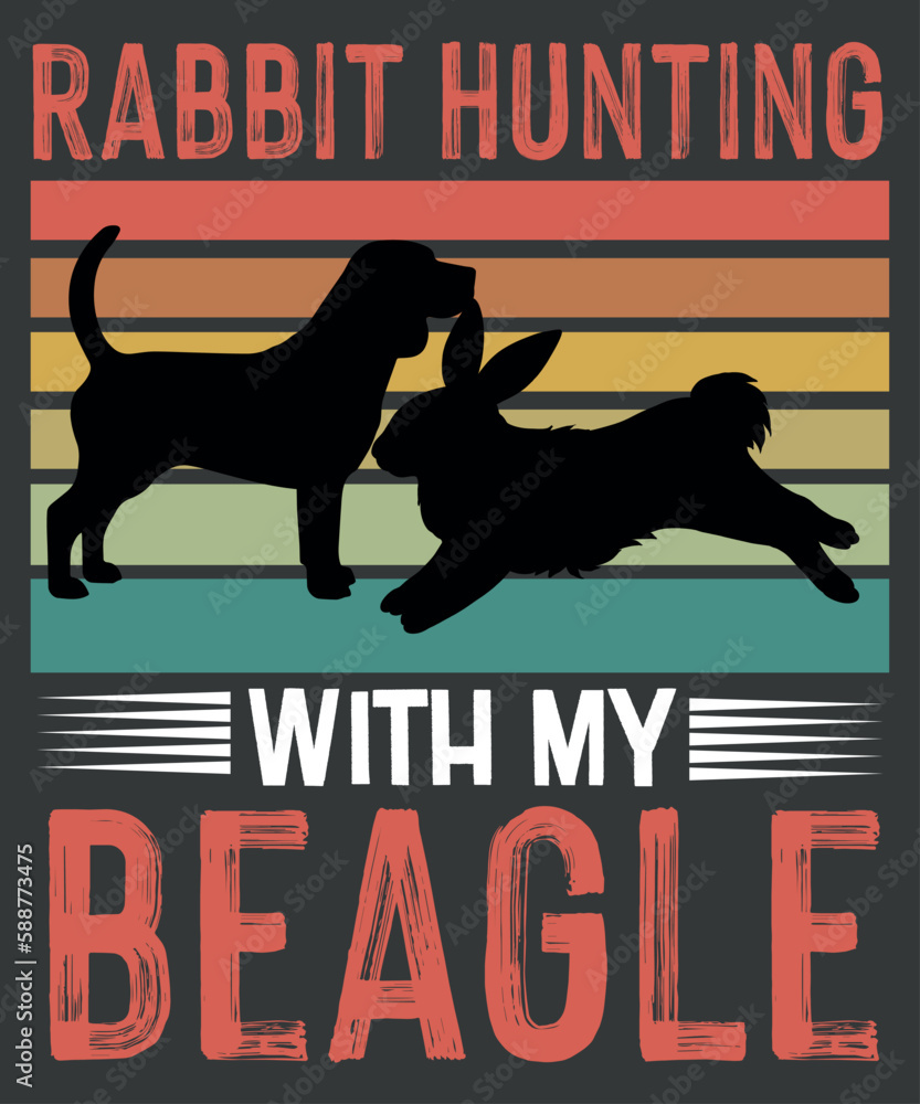 Rabbit Hunting Dog - Beagle Hunter Hunting Dog Beagles T-Shirt design ...