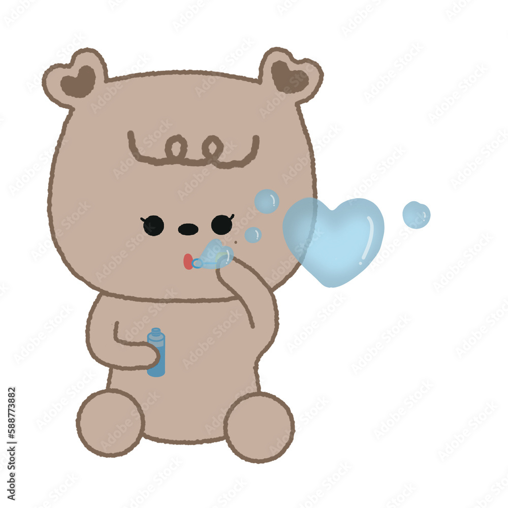 brown bear blowing bubble brown bear blowing bubble