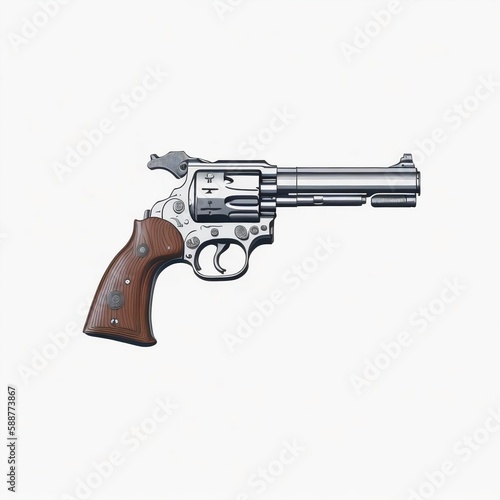 Gun illustration vector style, white background, generative ai