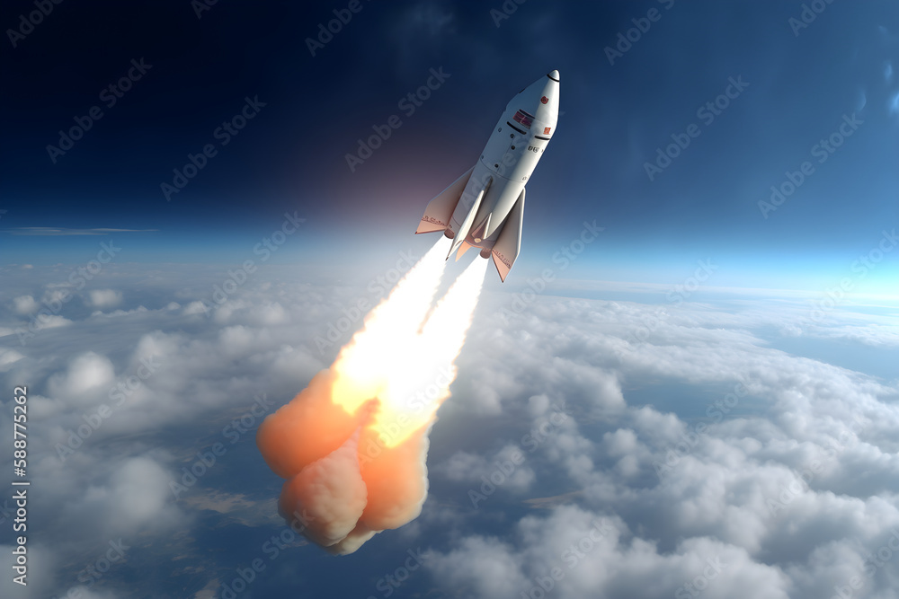 Fototapeta premium rocket in the sky.ai generative