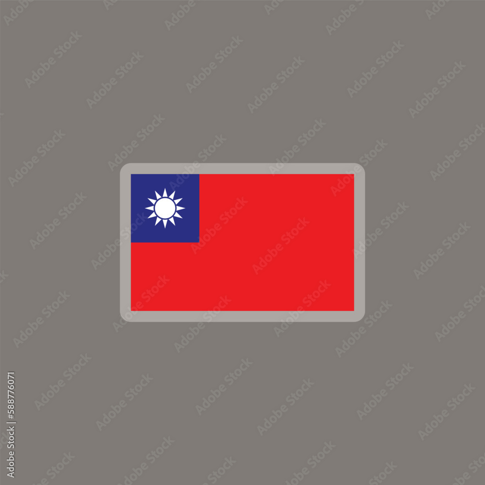 Illustration of taiwan flag Template Illustration of taiwan flag Template