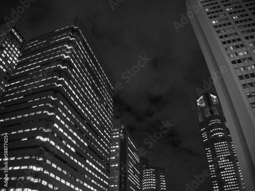 東京の風景　モノクロ