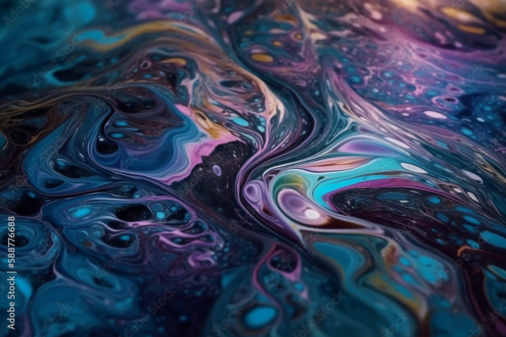 Paint liquid color background 3d. Generative ai Paint liquid color background 3d. Generative ai