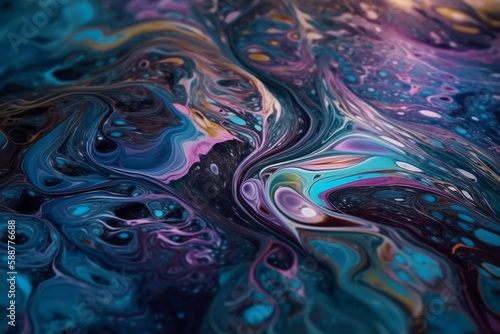 Paint liquid color background 3d. Generative ai