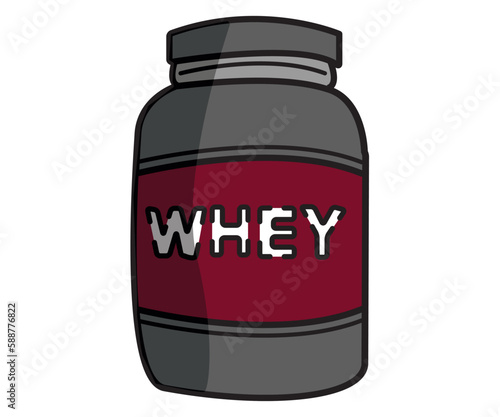 whey protein sport nutrition vector art box healthy shake