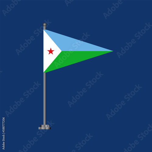 Illustration of djibouti flag Template