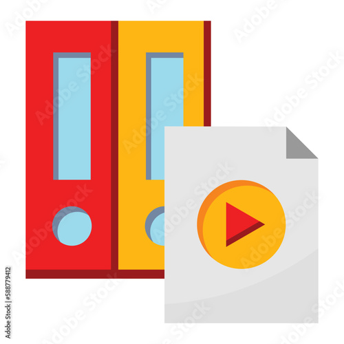 Free Download Document icon with video file symbol - GFXLoad
