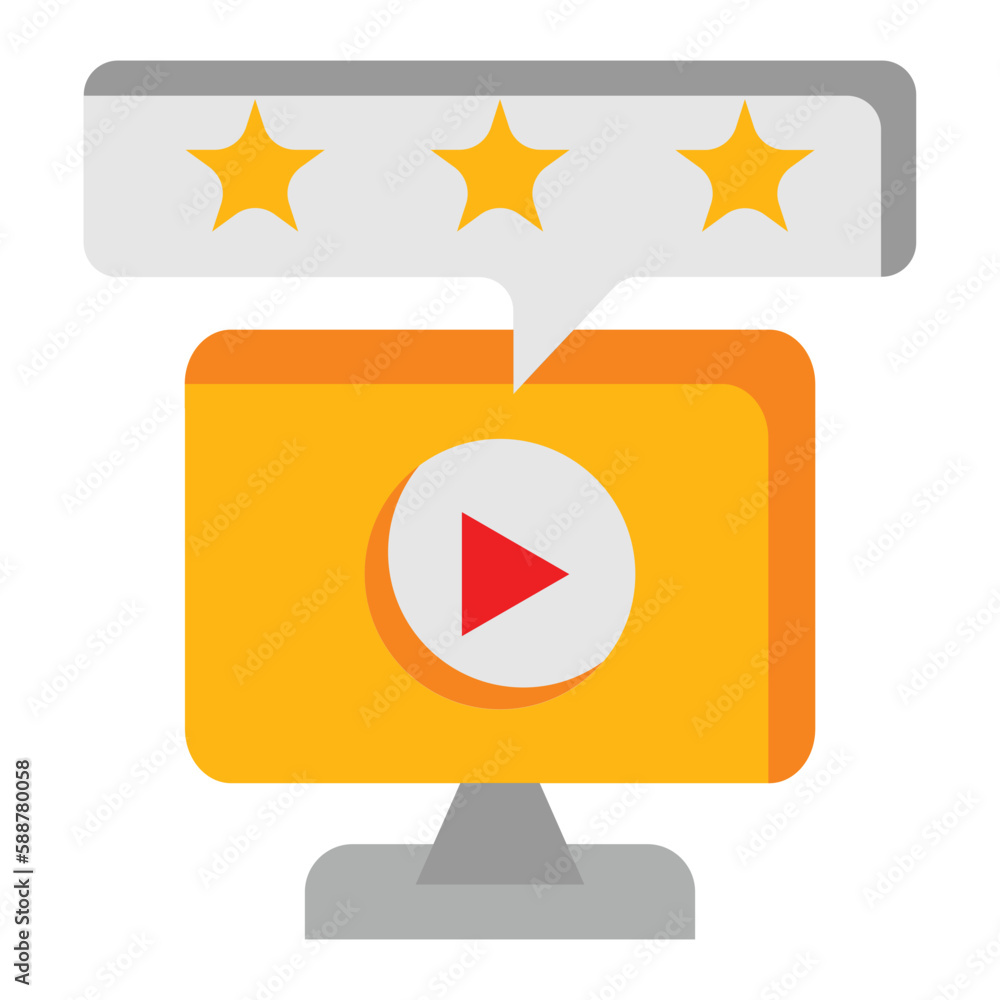 Review icon with screen laptop and stars Review icon with screen laptop and stars