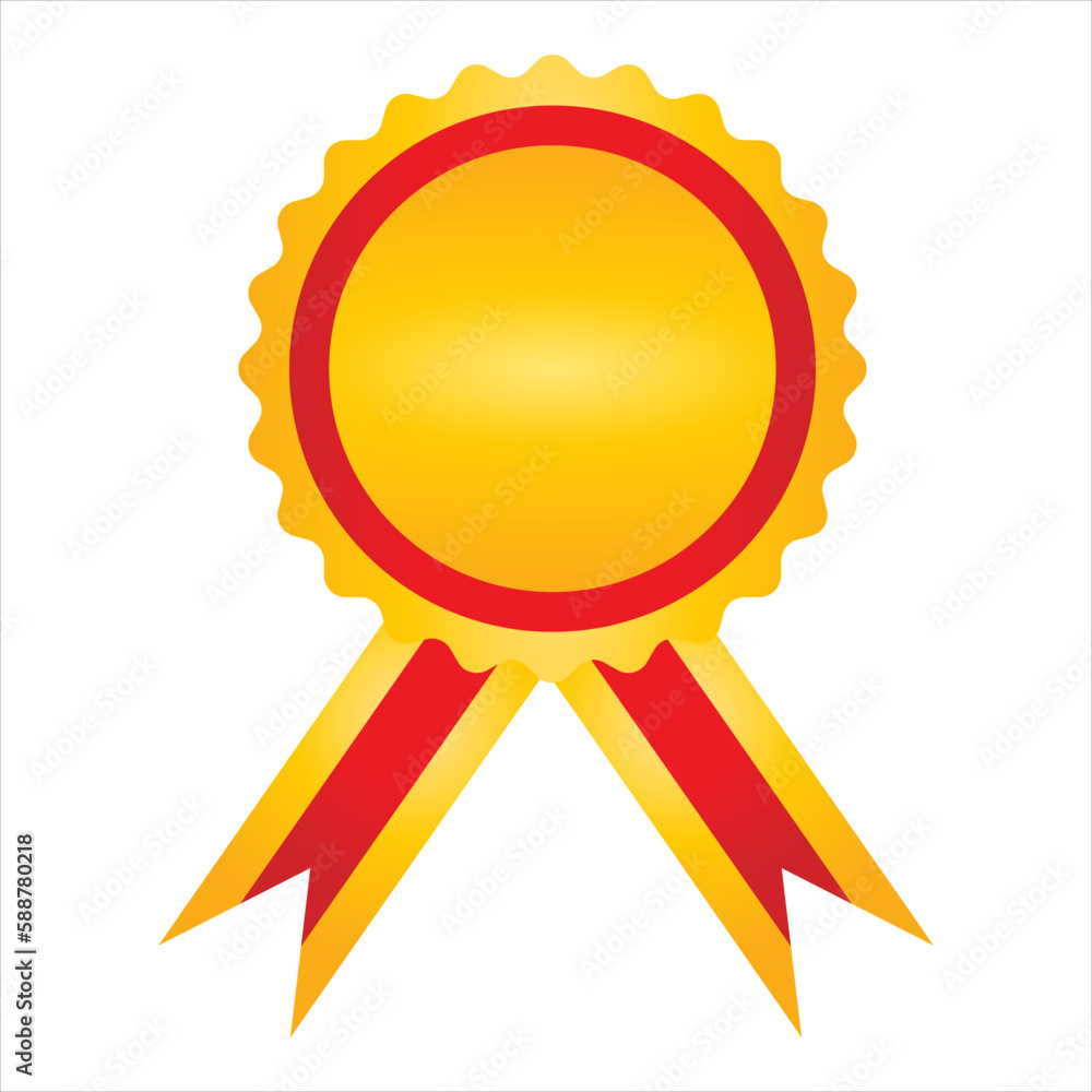 Golden red award ribbon batch vector illustration Golden red award ribbon batch vector illustration